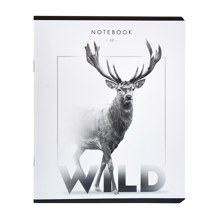 Тетрадь 48л. клетка А5 "Дикий зверь" скрепка
