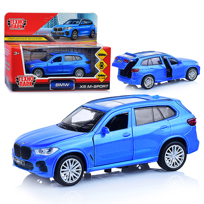 Машина металл. BMW X5 M-sport 12 см. (открыв. двери, багаж, синяя) в коробке