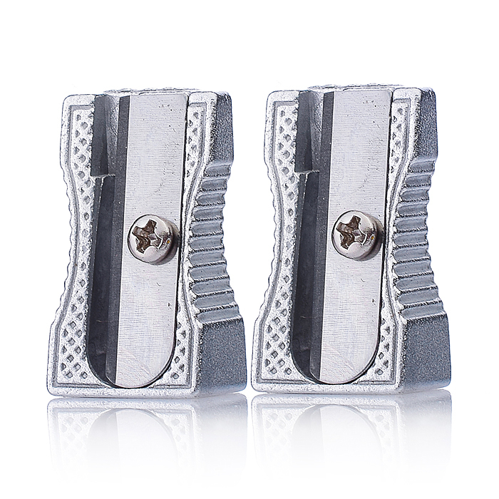 Точилка для карандашей "Attomex" 1 отверстие, без контейнера, металлическая, прямоугольная скошенная