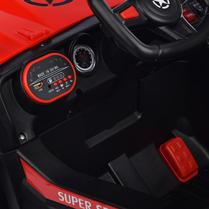 Электромобиль U023460Y "Рустик" на аккумуляторе, с р/у управлением, в коробке (красный)