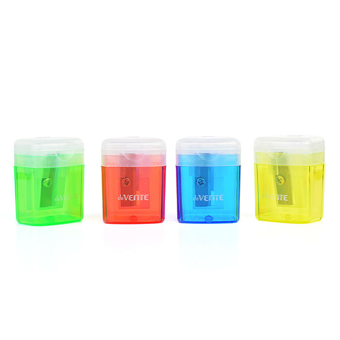 Фото к товару Точилка для карандашей 1 отверстие, с контейнером, пластмассовая, прямоугольная, с индивид Точилка для карандашей 1 отверстие, с контейнером, пластмассовая, прямоугольная, с индивид