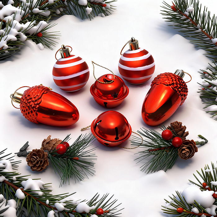 Набор новогодних украшений S2611 "Новогодние радости" (8шт х 22,5см)в пакете