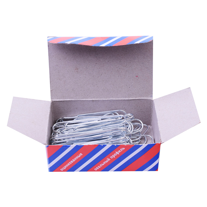 Фото к товару Скрепки металлические "Attomex" овальные оцинкованные 50 мм, 50 шт в картонной коробке Скрепки металлические "Attomex" овальные оцинкованные 50 мм, 50 шт в картонной коробке