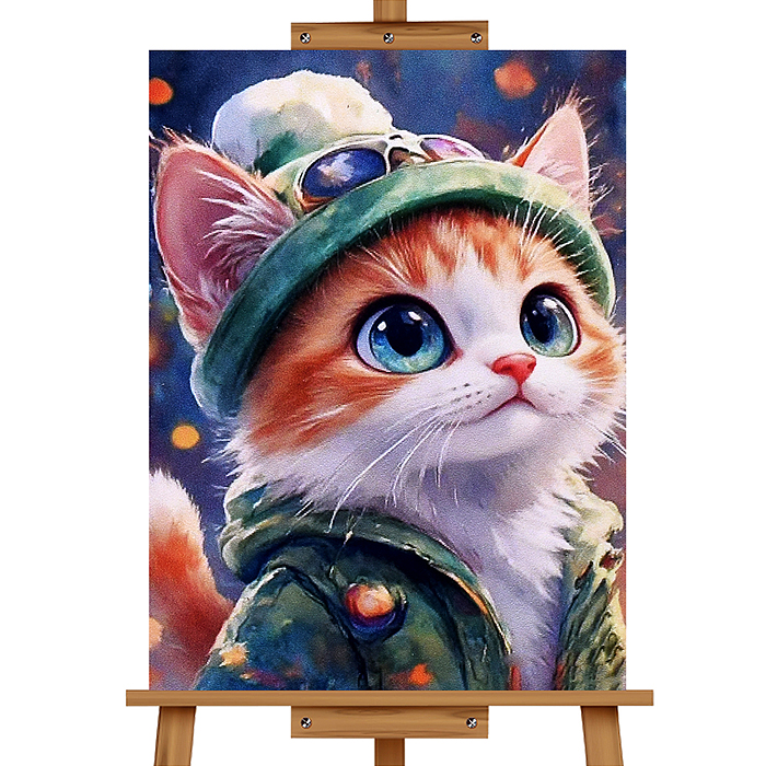 Мозаика алмазная MKA3020-93 "Котик на прогулке" 20*30см.