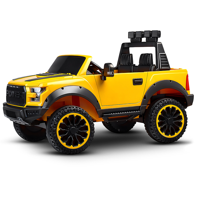 Электромобиль U023438Y "Мощность скорости" на аккумуляторе, с р/у управлением, в коробке (желтый)