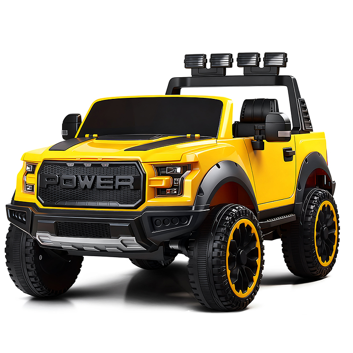 Электромобиль U023438Y "Мощность скорости" на аккумуляторе, с р/у управлением, в коробке (желтый)