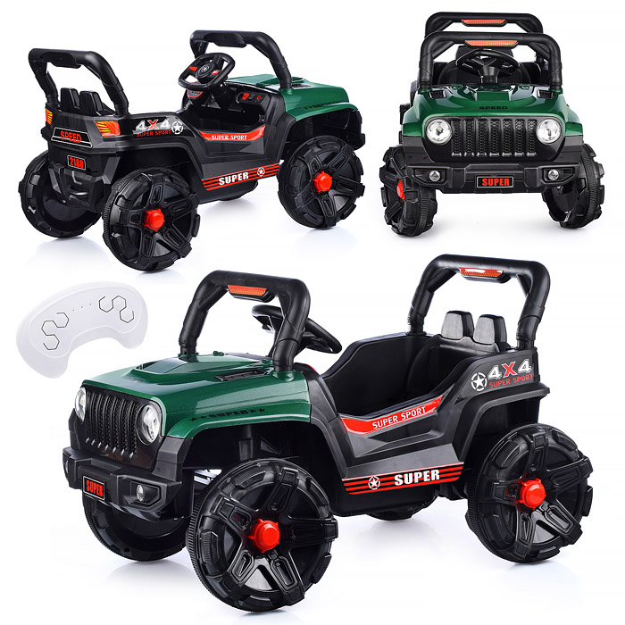 Электромобиль U023460Y "Рустик" на аккумуляторе, с р/у управлением, в коробке (зеленый)