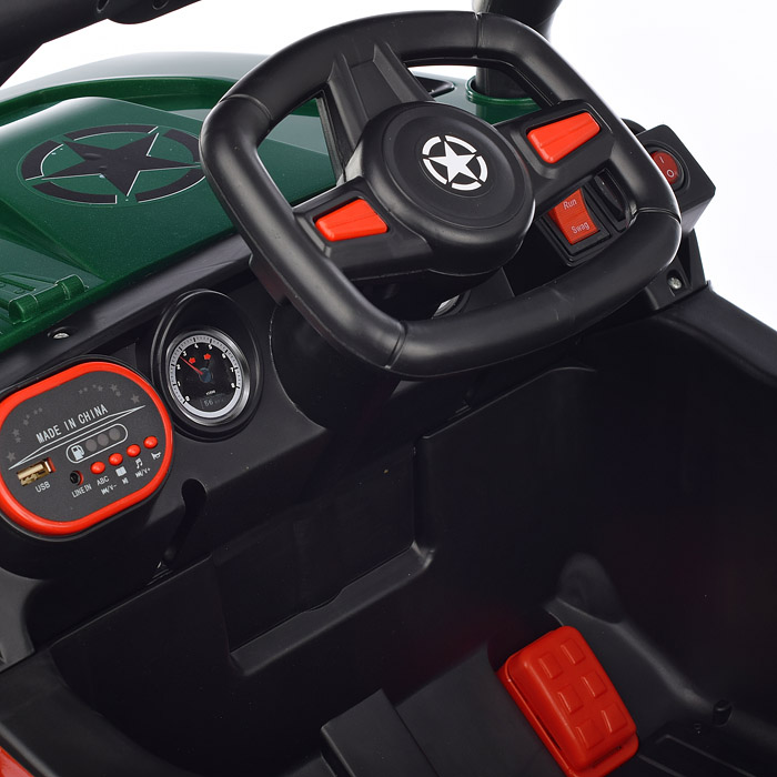 Электромобиль U023460Y "Рустик" на аккумуляторе, с р/у управлением, в коробке (зеленый)