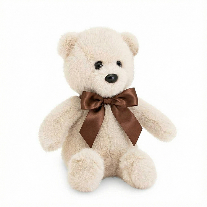 Медвежонок Тёпа бежевый с шоколадным бантом 33 