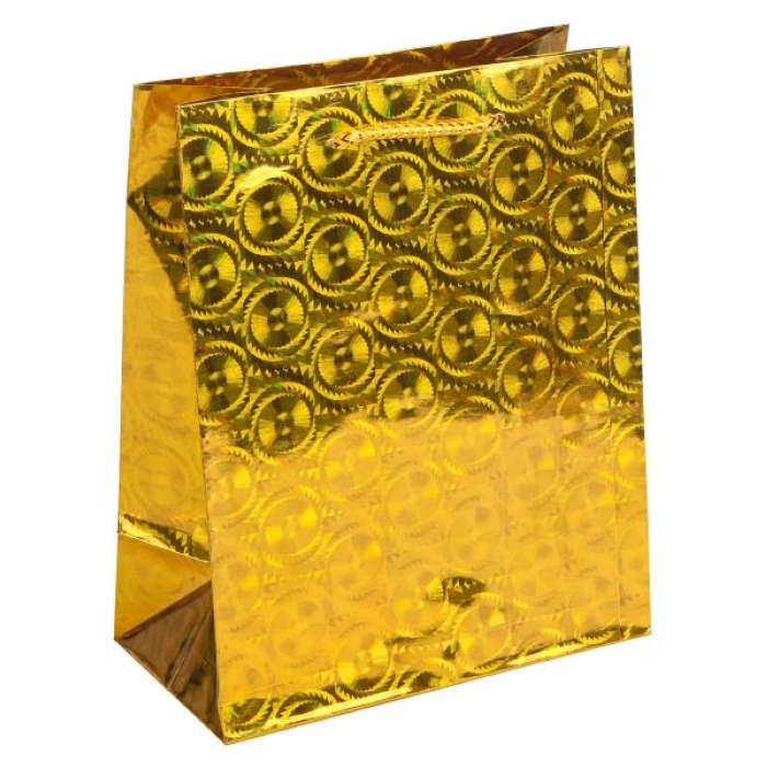 Пакет подарочный голография М, микс 4 цвета,140 гр/м2 