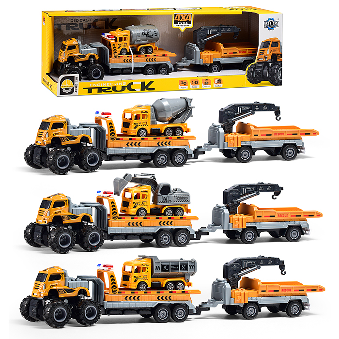 Машина KLX600-416 "Прицеп с обратной тягой" 1:43 в коробке