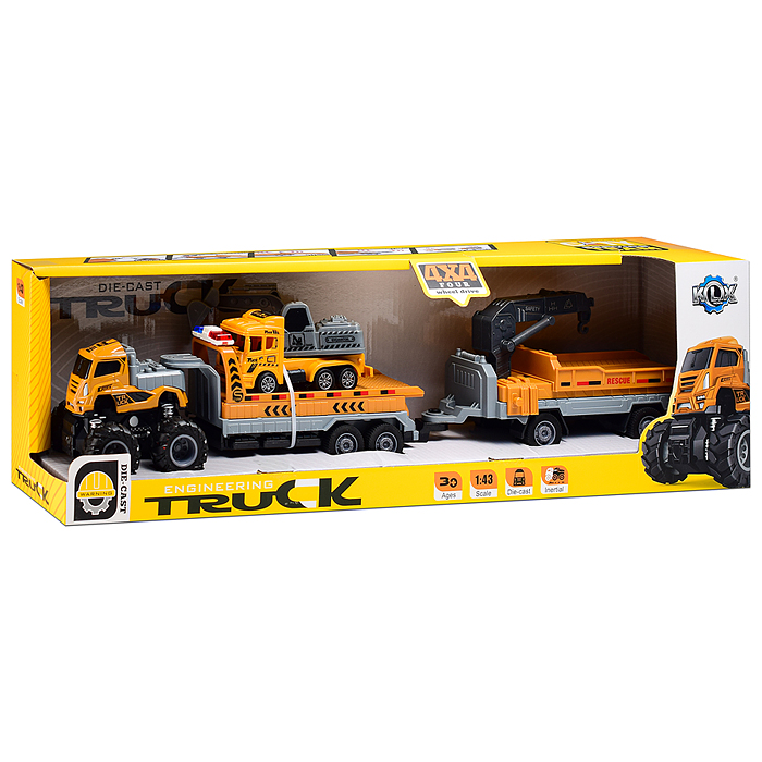 Машина KLX600-416 "Прицеп с обратной тягой" 1:43 в коробке