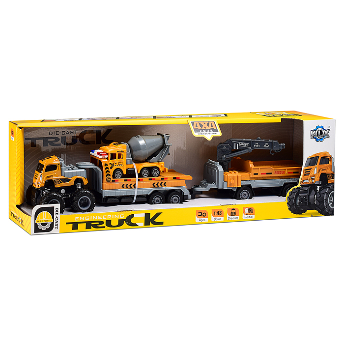 Машина KLX600-416 "Прицеп с обратной тягой" 1:43 в коробке