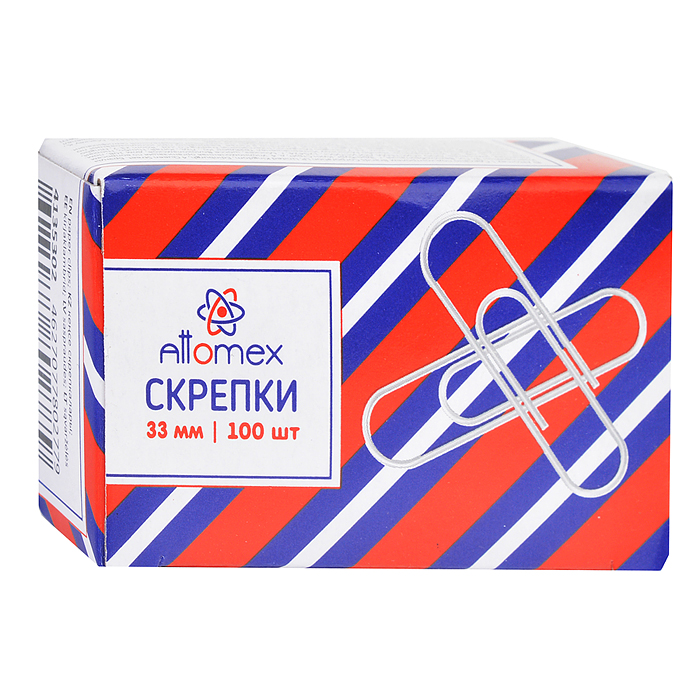 Фото к товару Скрепки металлические овальные оцинкованные 33 мм, 100 шт в картонной коробке Скрепки металлические овальные оцинкованные 33 мм, 100 шт в картонной коробке