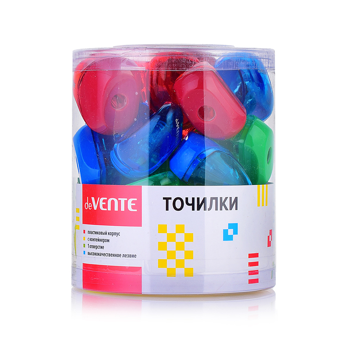 Фото к товару Точилка для карандашей 1 отверстие, с контейнером, пластмассовая, овальная, в пластиковой Точилка для карандашей 1 отверстие, с контейнером, пластмассовая, овальная, в пластиковой