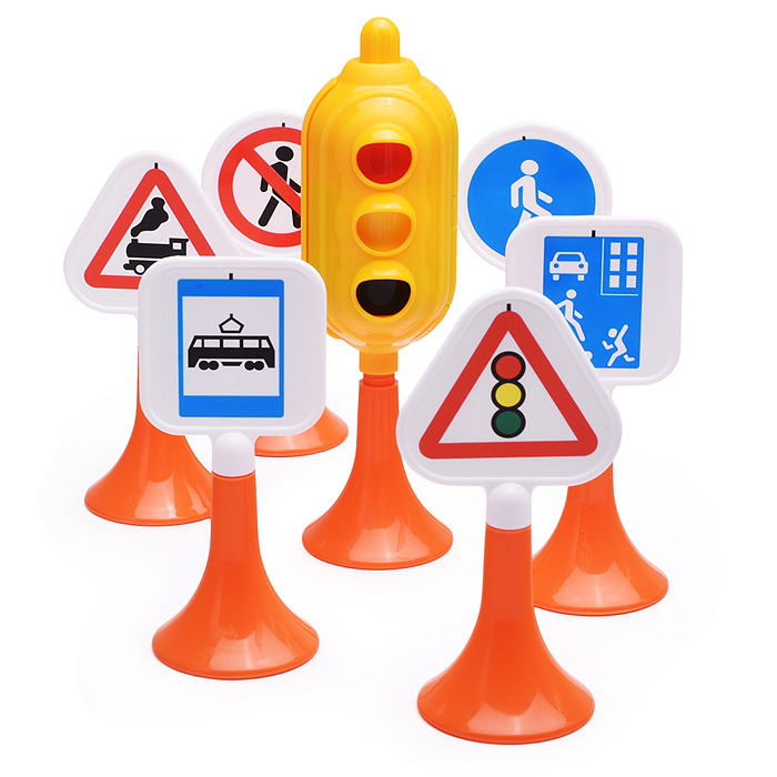 Набор "Дорожные знаки" №1 (светофор, 6 знаков)