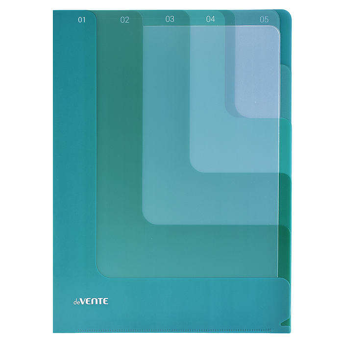 Папка-уголок c 5-ю отделениями "Degrade" A4 (230x310 мм) полипропилен 180 мкм, глянцевая, м