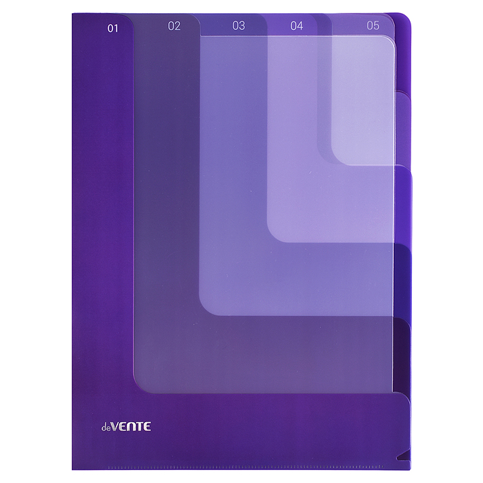 Папка-уголок c 5-ю отделениями "Degrade" A4 (230x310 мм) полипропилен 180 мкм, глянцевая, с