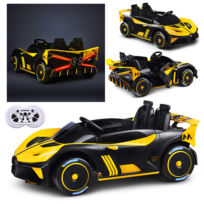 Электромобиль U023429Y "Турбо" на аккумуляторе, с р/у управлением, в коробке (желтый)