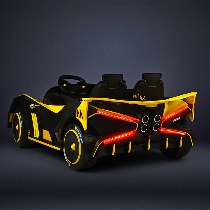 Электромобиль U023429Y "Турбо" на аккумуляторе, с р/у управлением, в коробке (желтый)