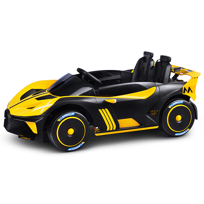 Электромобиль U023429Y "Турбо" на аккумуляторе, с р/у управлением, в коробке (желтый)