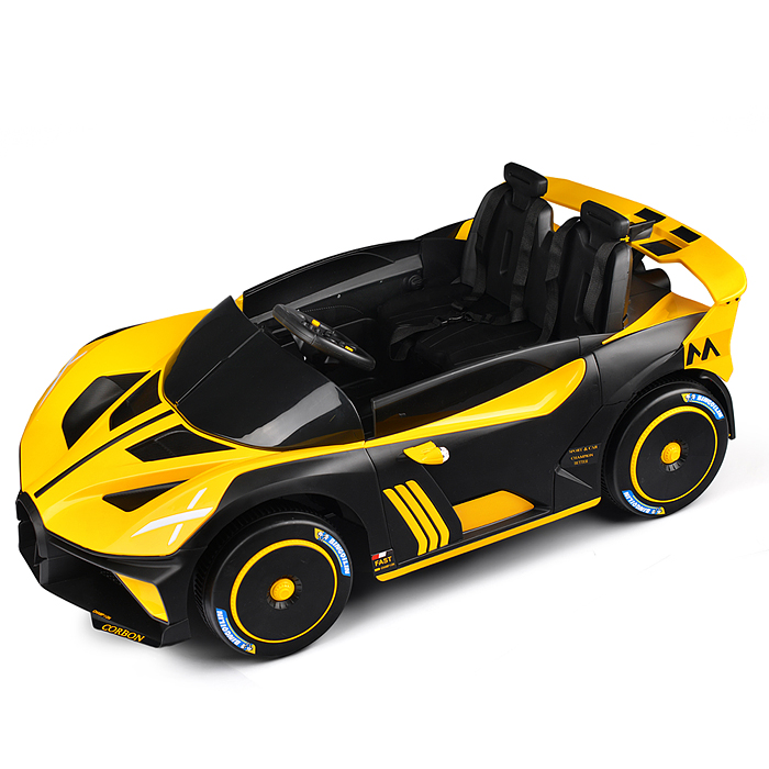 Электромобиль U023429Y "Турбо" на аккумуляторе, с р/у управлением, в коробке (желтый)