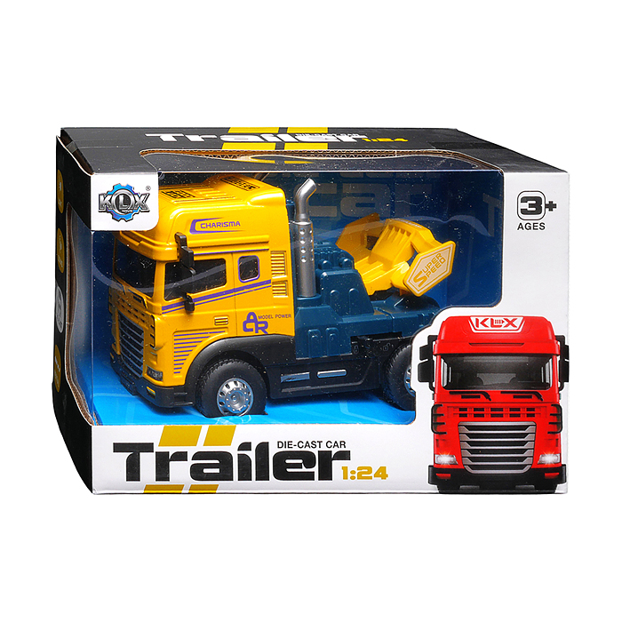Машина KLX600-344 "Трейлер" 1:24 (свет,звук) в коробке