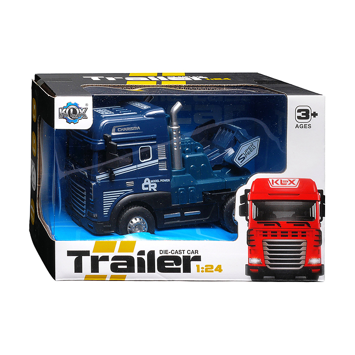 Машина KLX600-344 "Трейлер" 1:24 (свет,звук) в коробке