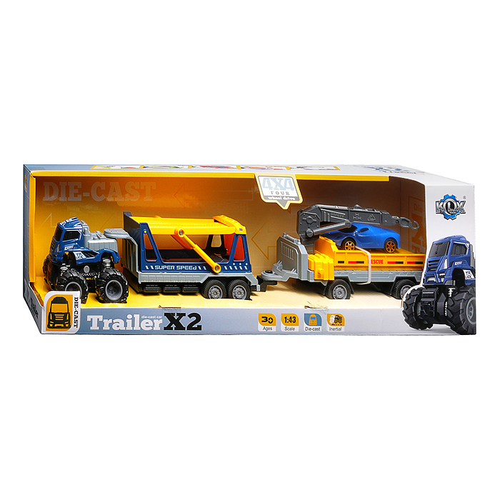 Машина KLX600-402 "Большой прицеп эвакуатор" 1:43 в коробке