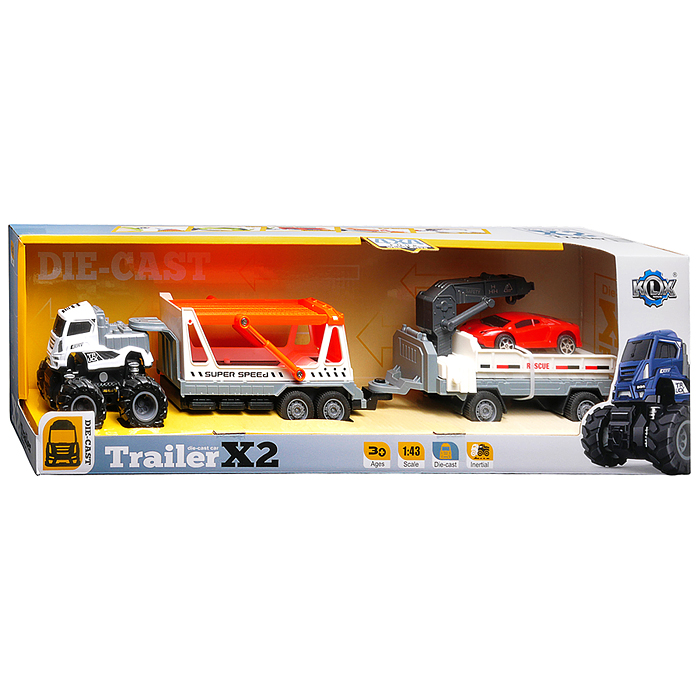 Машина KLX600-402 "Большой прицеп эвакуатор" 1:43 в коробке