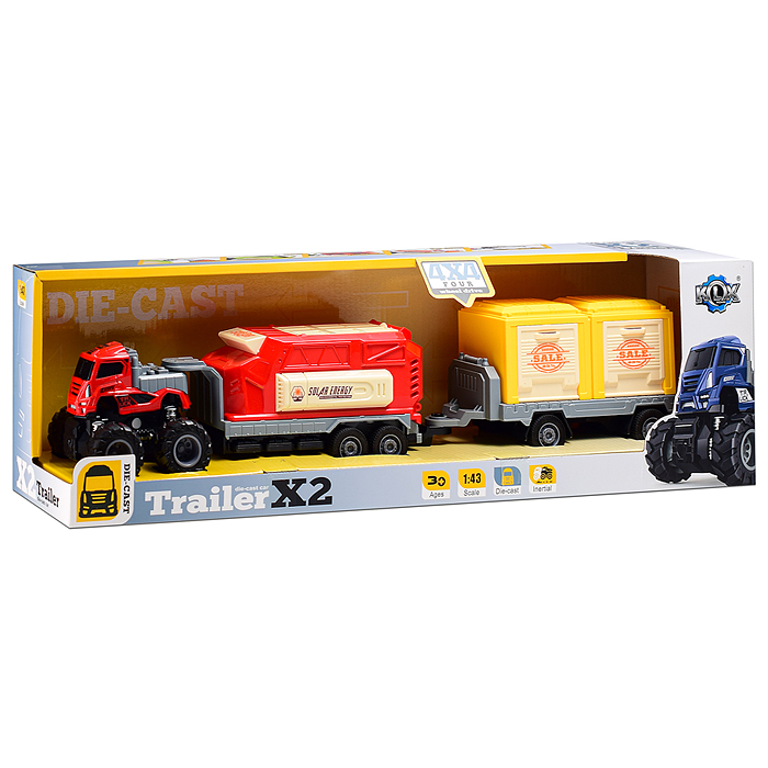 Машина KLX600-403 "Большой прицеп" 1:43 (свет,звук) в коробке