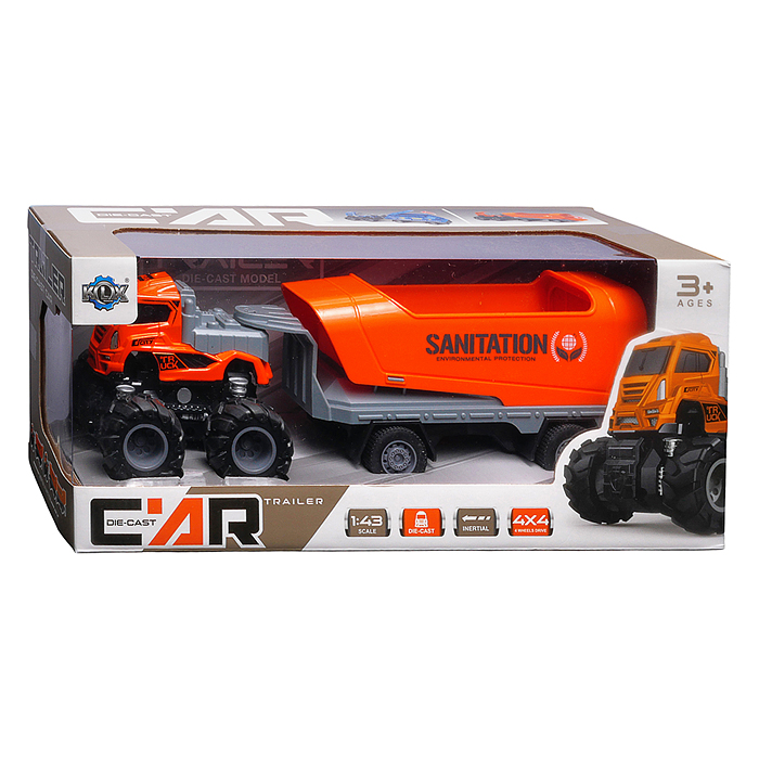 Машина KLX600-370 "Мега прицеп" 1:43 в коробке   