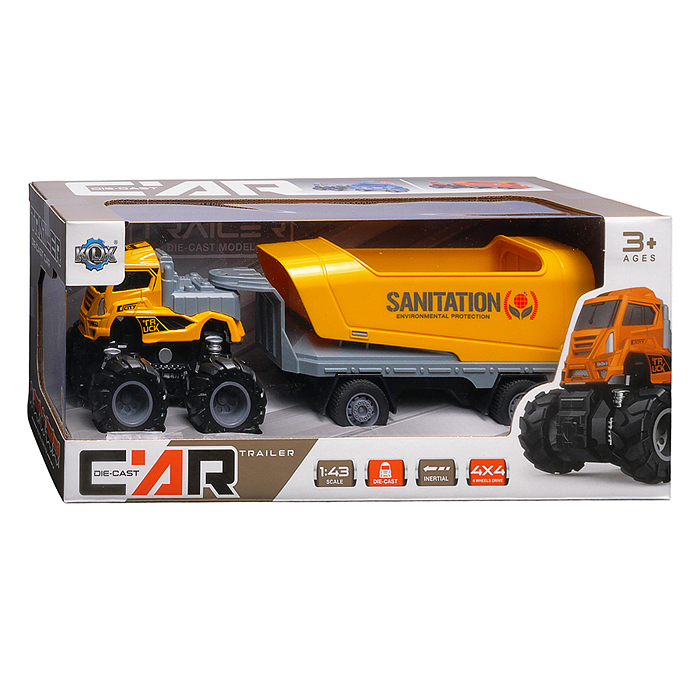 Машина KLX600-370 "Мега прицеп" 1:43 в коробке   