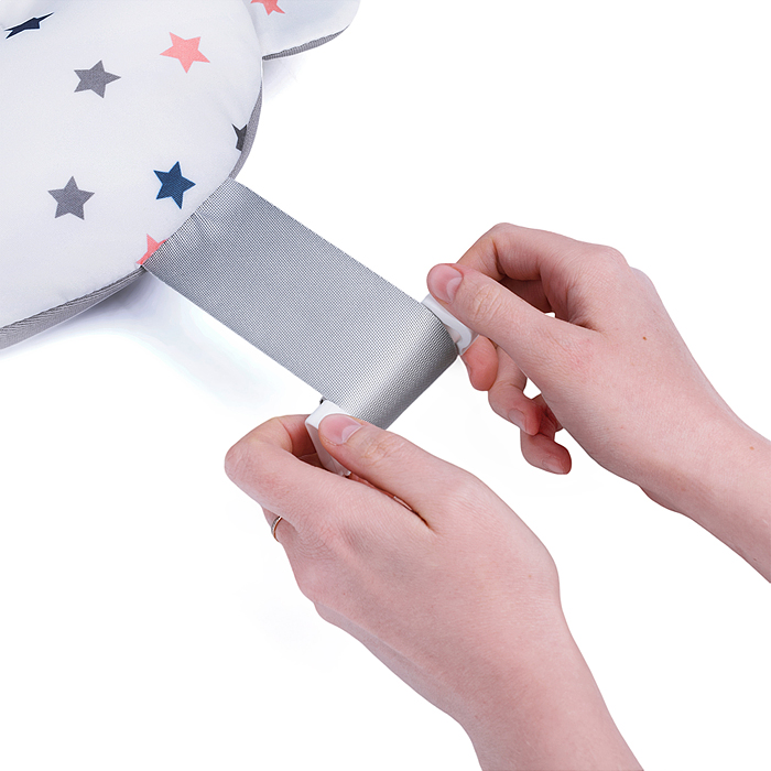 Набор для купания UT0144 (ванночка цвет: белый/серый, матрасик цвет: звёзды на белом, ковш)