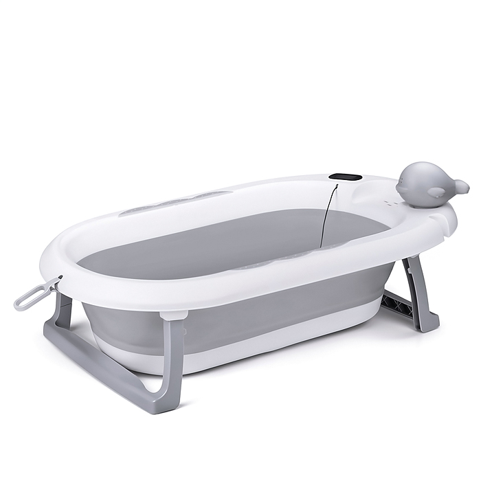 Набор для купания UT0144 (ванночка цвет: белый/серый, матрасик цвет: звёзды на белом, ковш)