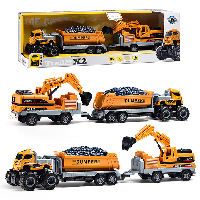 Машина KLX600-427 "Двухзвенный прицеп" 1:43 (свет,звук) в коробке