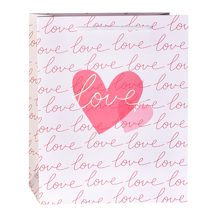 Пакет подарочный 00-7756 "От сердца" 32*26*12см.