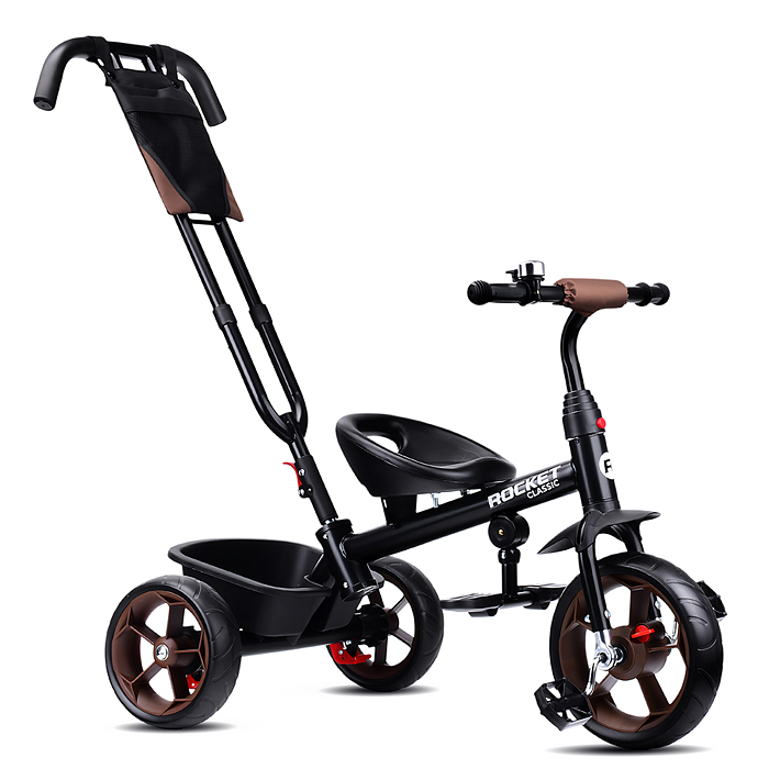 Фото к товару Велосипед трехколесный Rocket 136-BR, колеса EVA 10"/8", цвет коричневый Велосипед трехколесный Rocket 136-BR, колеса EVA 10"/8", цвет коричневый