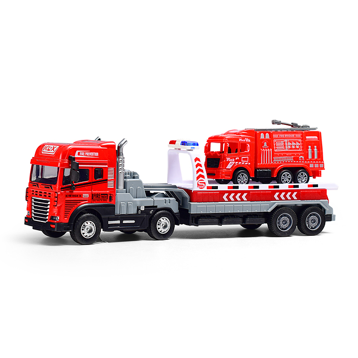 Машина KLX800-254 "Перевозчик пожарной техники" (свет,звук) в коробке