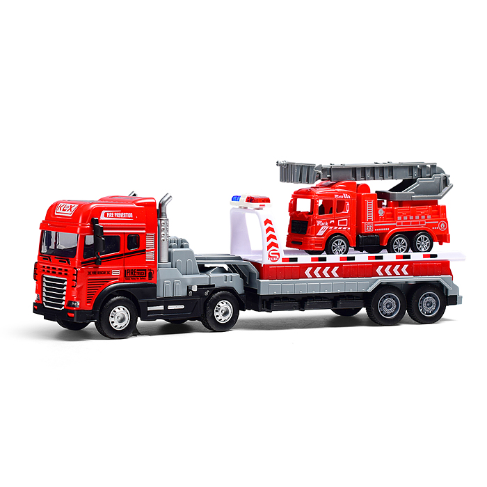 Машина KLX800-254 "Перевозчик пожарной техники" (свет,звук) в коробке