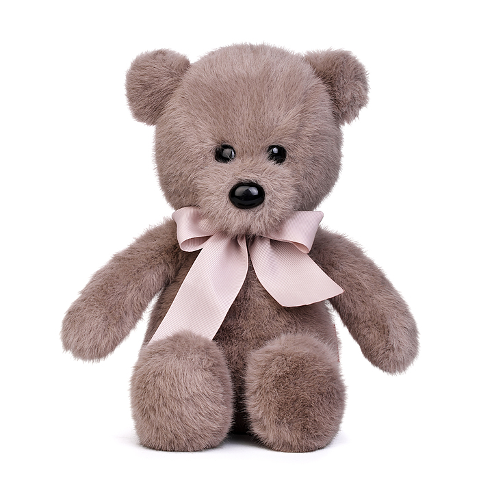 Медвежонок Тёпа мокко с пудровым бантом 25 