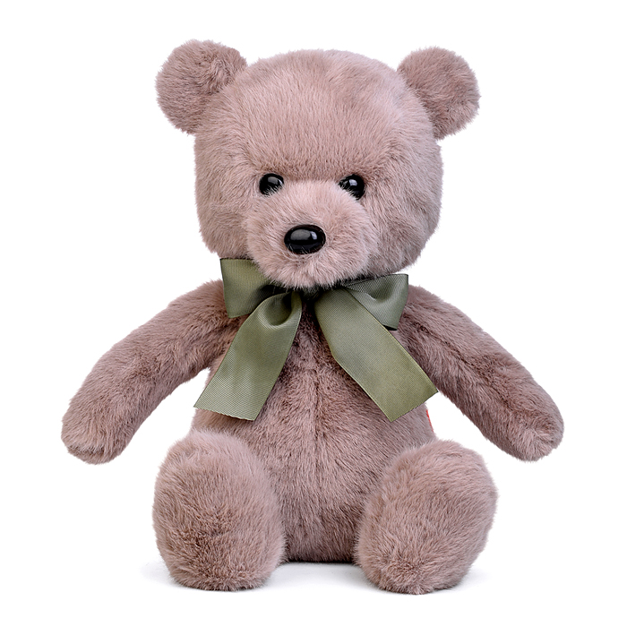 Медвежонок Тёпа мокко с зеленым бантом 33 