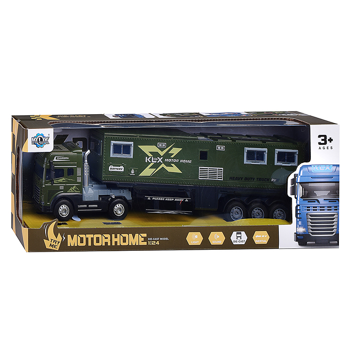 Машина KLX800-23 "Фура Блок- контейнер" (свет,звук) в коробке