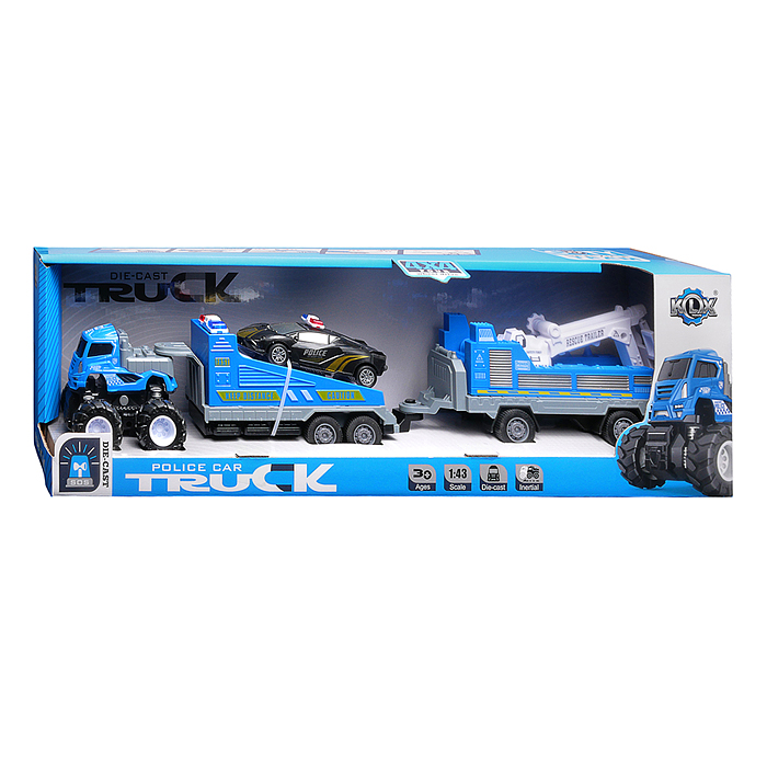 Машина KLX600-409 "Полицейский прицеп" 1:43 в коробке