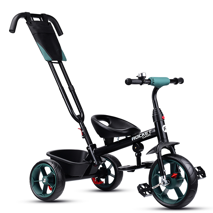 Фото к товару Велосипед трехколесный Rocket 136-GN, колеса EVA 10"/8", цвет зеленый Велосипед трехколесный Rocket 136-GN, колеса EVA 10"/8", цвет зеленый