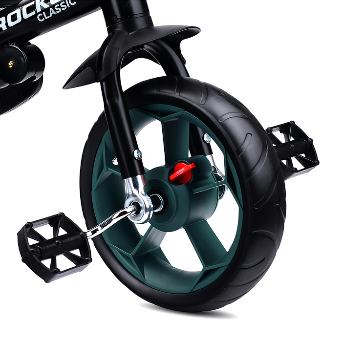 Фото к товару Велосипед трехколесный Rocket 136-GN, колеса EVA 10"/8", цвет зеленый Велосипед трехколесный Rocket 136-GN, колеса EVA 10"/8", цвет зеленый