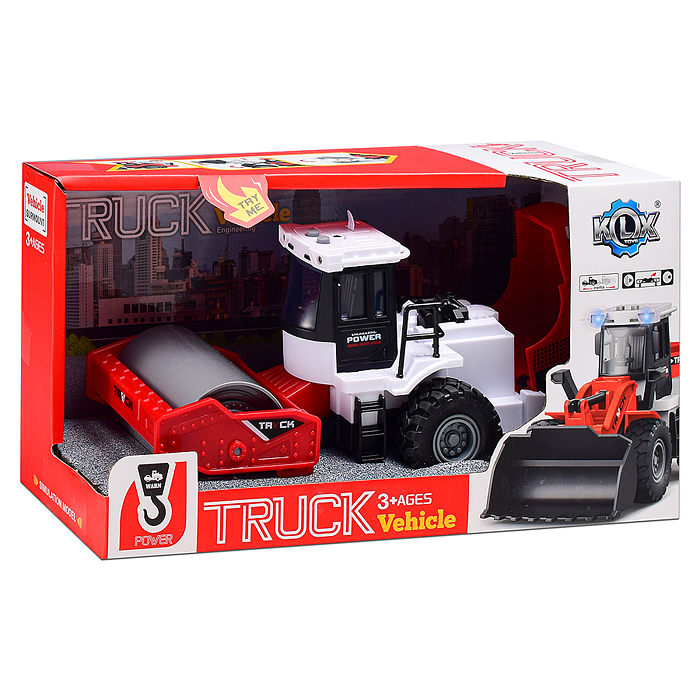 Машина KLX900-18 "Каток" 1:43 ( сет,звук)  в коробке