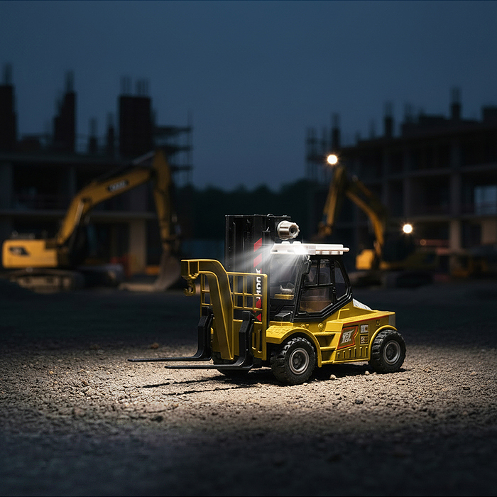 Машина KLX900-54 "Вилочный погрузчик с прицепом" 1:43  (свет,звук) в коробке