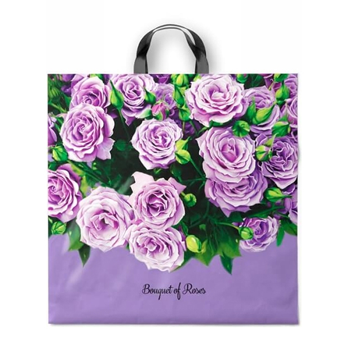 Пакет ПЭ с петлевой ручкой 44х44, 70мкм "Букет" ПВД Пакет ПЭ с петлевой ручкой 44х44, 70мкм "Букет" ПВД