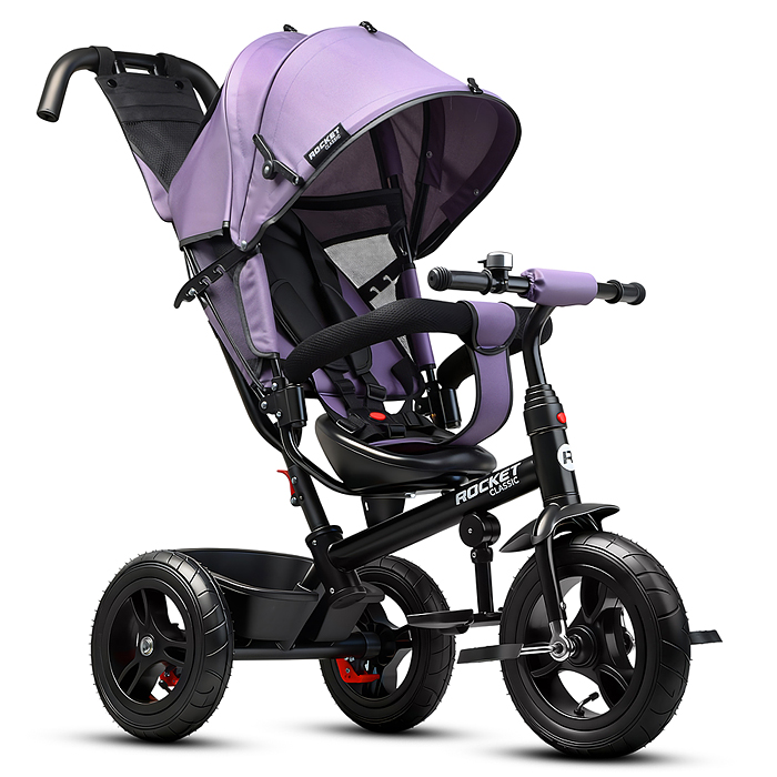 Велосипед трехколесный Rocket 137-LI, колеса надувные 12"/10", цвет сиреневый Велосипед трехколесный Rocket 137-LI, колеса надувные 12"/10", цвет сиреневый
